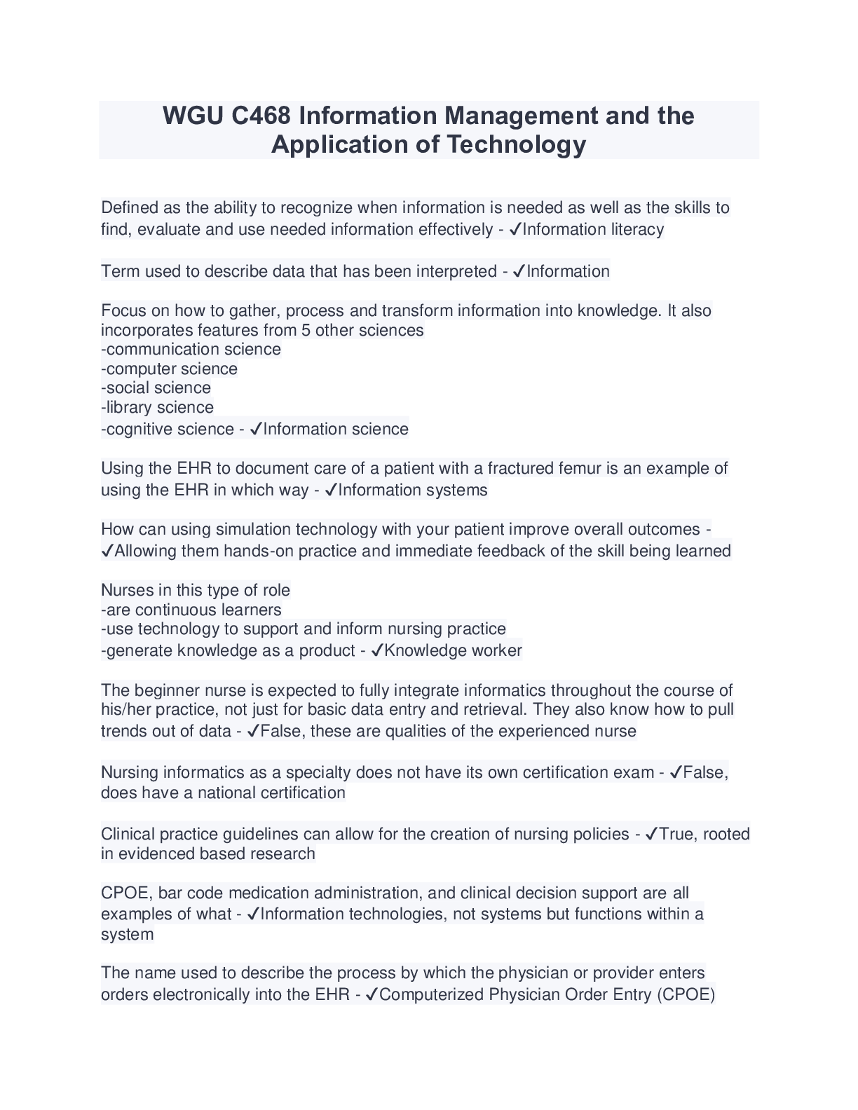 Preview image for WGU C468 Information Management and the Application of Technology